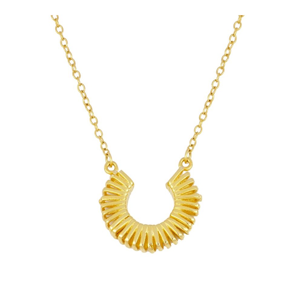 Collar Mujer Boccadamo Alissa - Chapado Oro Rosa, Colgante Circular Con Purpurina Plata