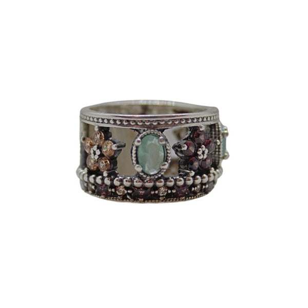 ANILLO CALCEDONIA Y FLORES (Stock)