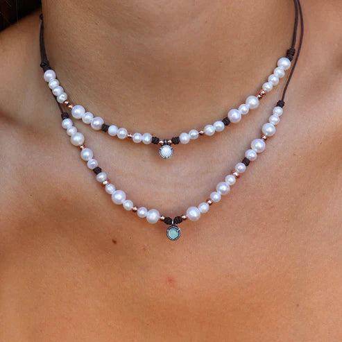 PEARL AND MOTHER OF PEARL NECKLACE (Stock)