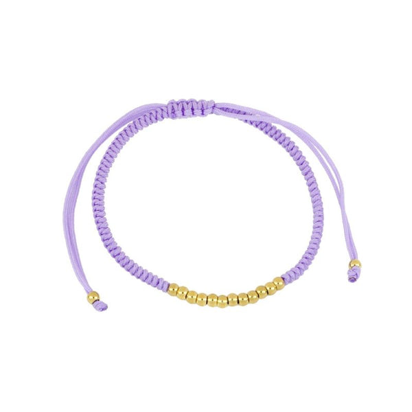 LILAC THREAD AND STEEL BRACELET