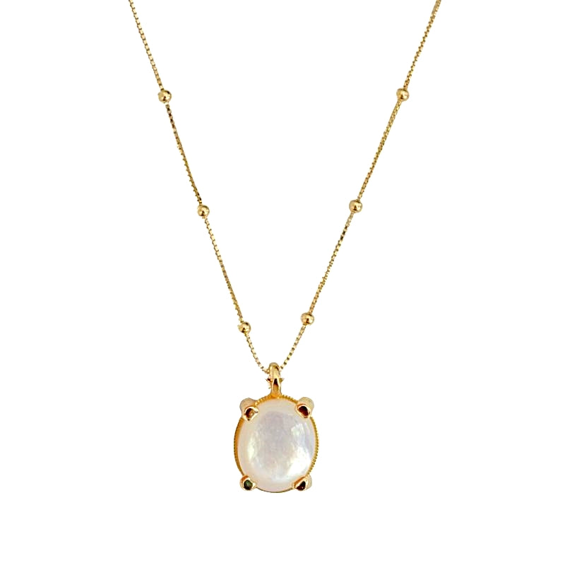 GOLD PLATED MOTHER OF PEARL NECKLACE
