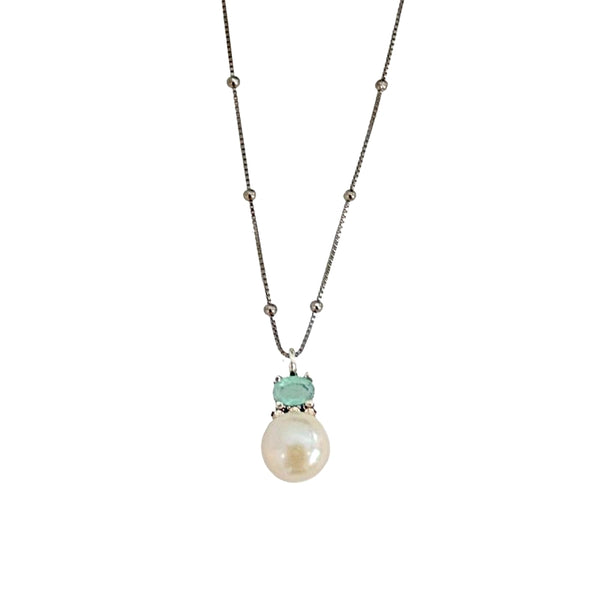 PEARL AND CHALCEDONY NECKLACE