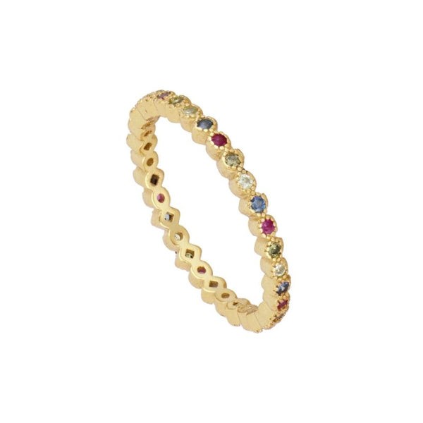MULTICOLOR GOLD PLATED RING