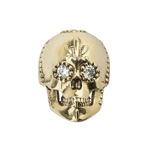 SKULL RING 1KT GOLD AND WHITE CZ (Delivery 7-15 days)