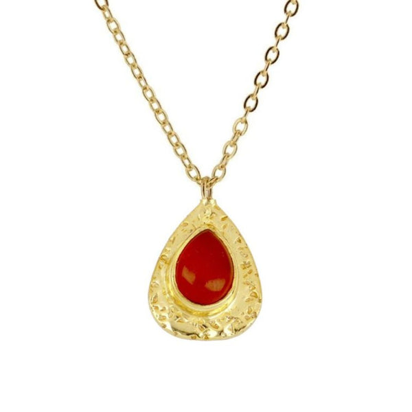 CORAL AND MARTELE NECKLACE GOLD PLATED