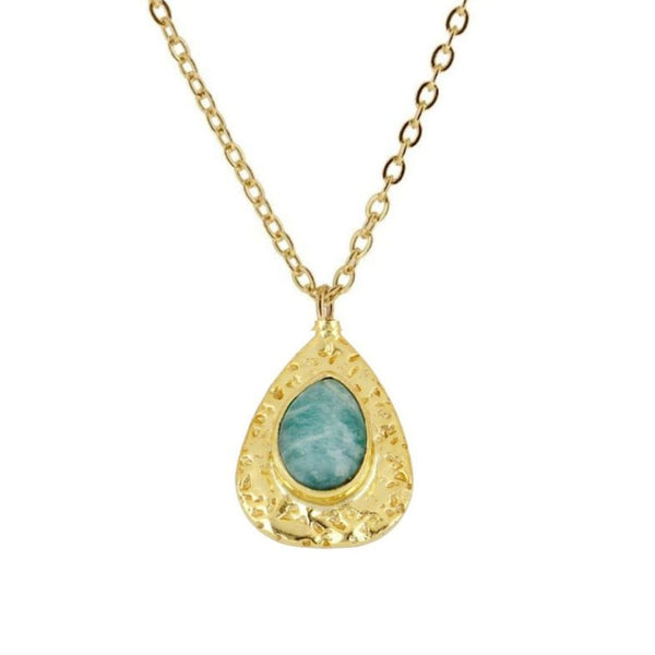 AMAZONITE AND MARTELE NECKLACE GOLD PLATED