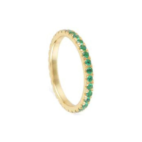 GOLD PLATED GREEN CZ RING