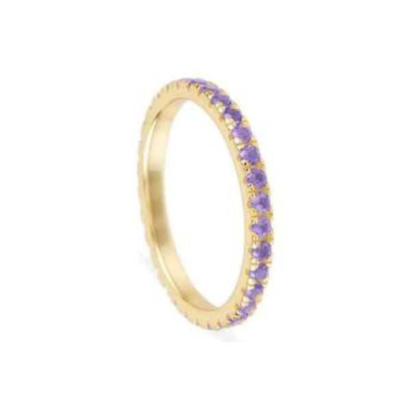 GOLD PLATED LILAC CZ RING
