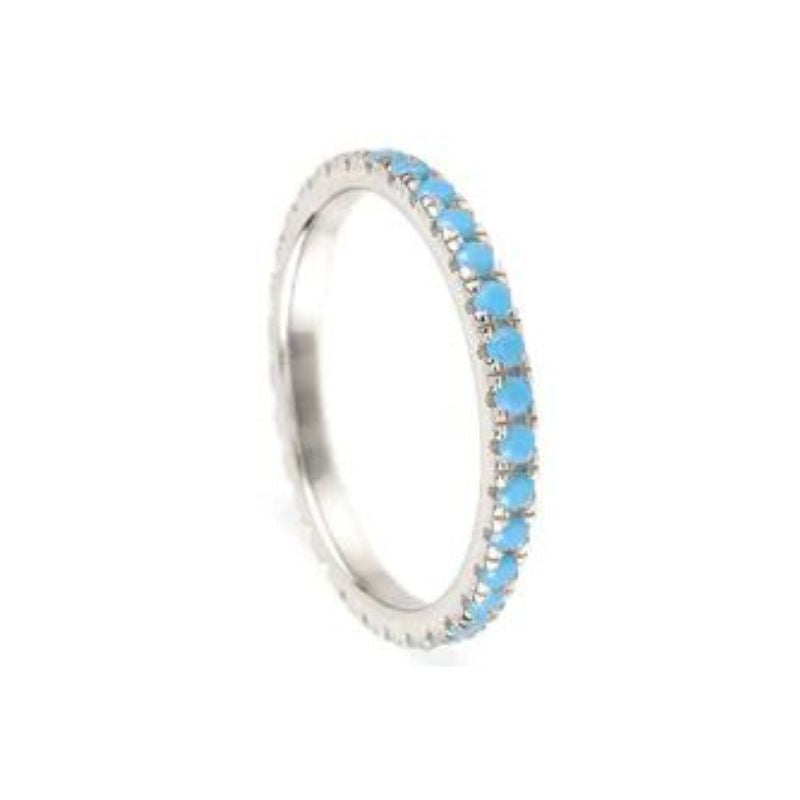 STERLING SILVER TURQUOISE CZ RING