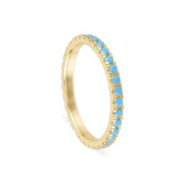 GOLD PLATED TURQUOISE CZ RING