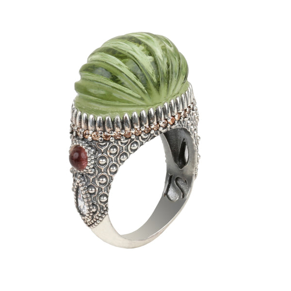 Anillo cuarzo manzana