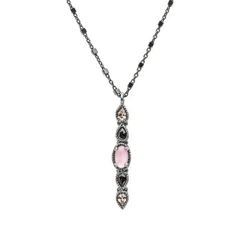 PINK AND ZIRCONIA NECKLACE (Stock)