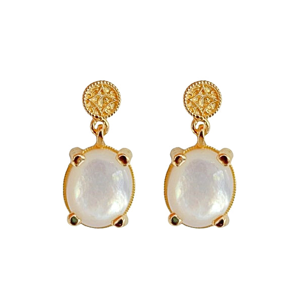 GOLD PLATED MOTHER OF PEARL EARRINGS