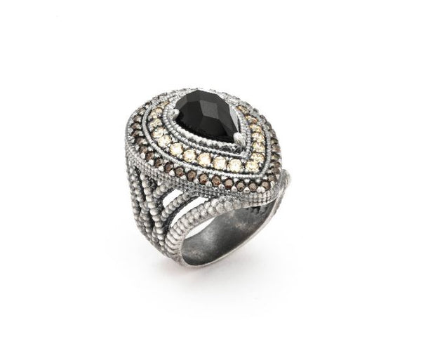 ONYX AND FRINGE RING (Delivery 7-15 days)