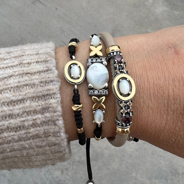 PULSERA CALCEDONIA OVAL CRUCES