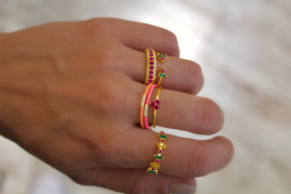 GOLD PLATED TRICOLOR RING