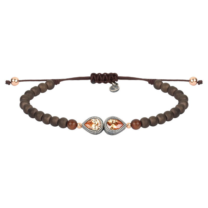 BROWN DOUBLE RING BRACELET (Stock)