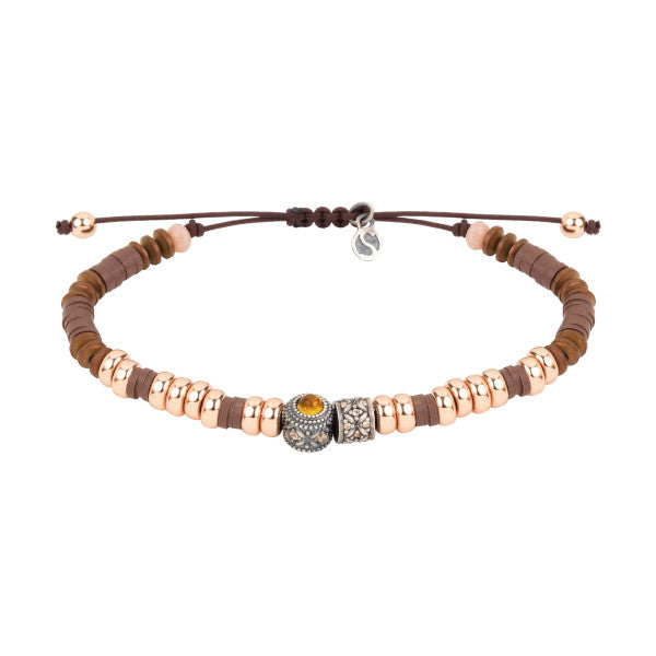 BROWN DOUBLE RING BRACELET (Stock)