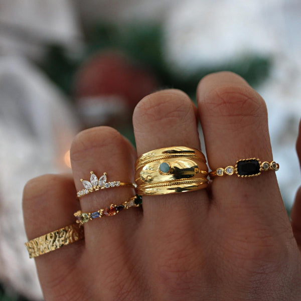 Multicolored Gold Plated Alazne Ring