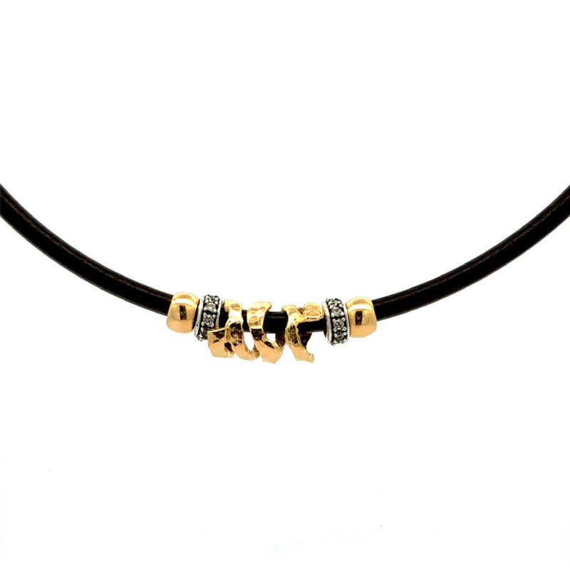 Collar CUERO ORO