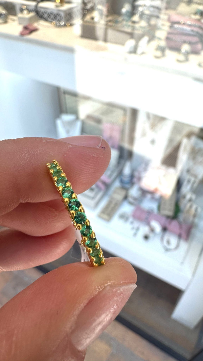 GOLD PLATED GREEN CZ RING