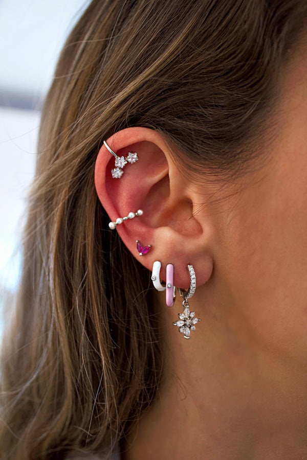 Earcuff Perlas en Plata de Ley