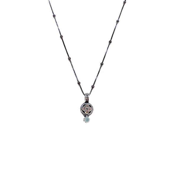 Collar Midi Plata de Ley Calcedonia y Circonitas
