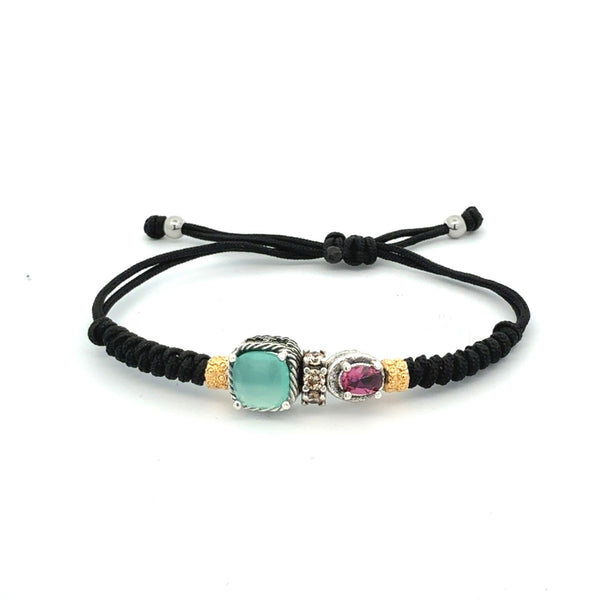 PULSERA CUADRADO CALCEDONIA FUCCIA