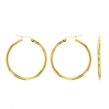 Pendientes de aro, oro 18 quilates, diám. hilo 2 mm x 2,5 cm