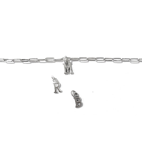 Silver Bracelet with Customizable Letters