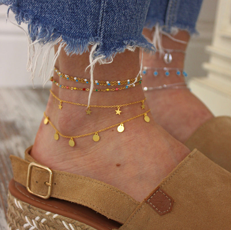 Anklet with Gold Plated Stars