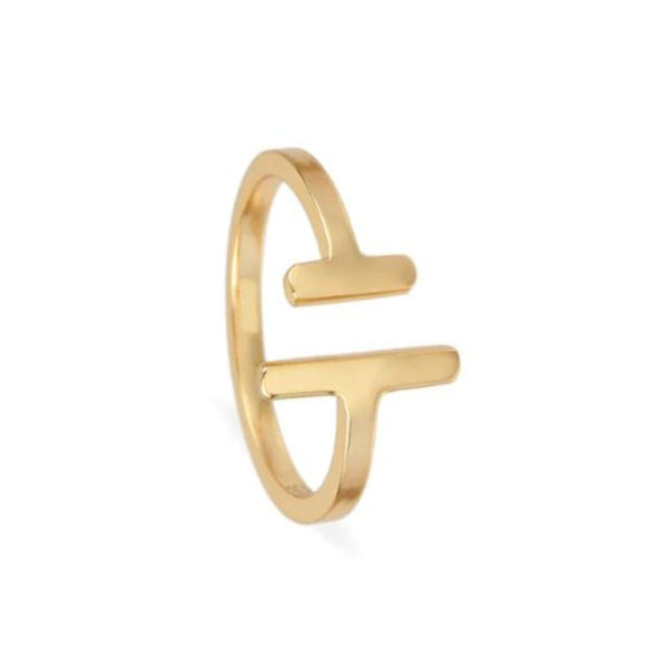 GOLD PLATED BARS RING