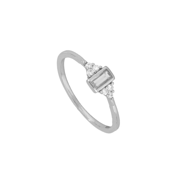 Anaí Ring with Zircons in Sterling Silver
