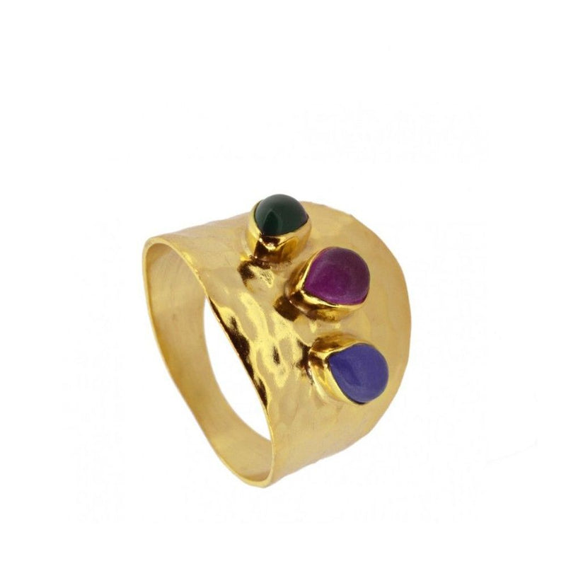 Jades Sterling Silver and Gold Plated Ring