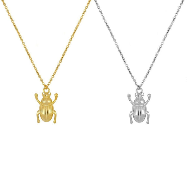 Silver Beetle Necklace Silver/Gold Plating