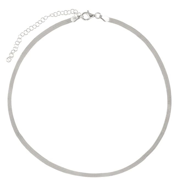 Silver Flat Necklace / Choker