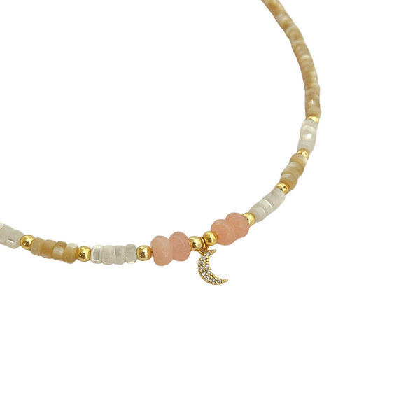 PINK MOON MOTHER OF PEARL NECKLACE