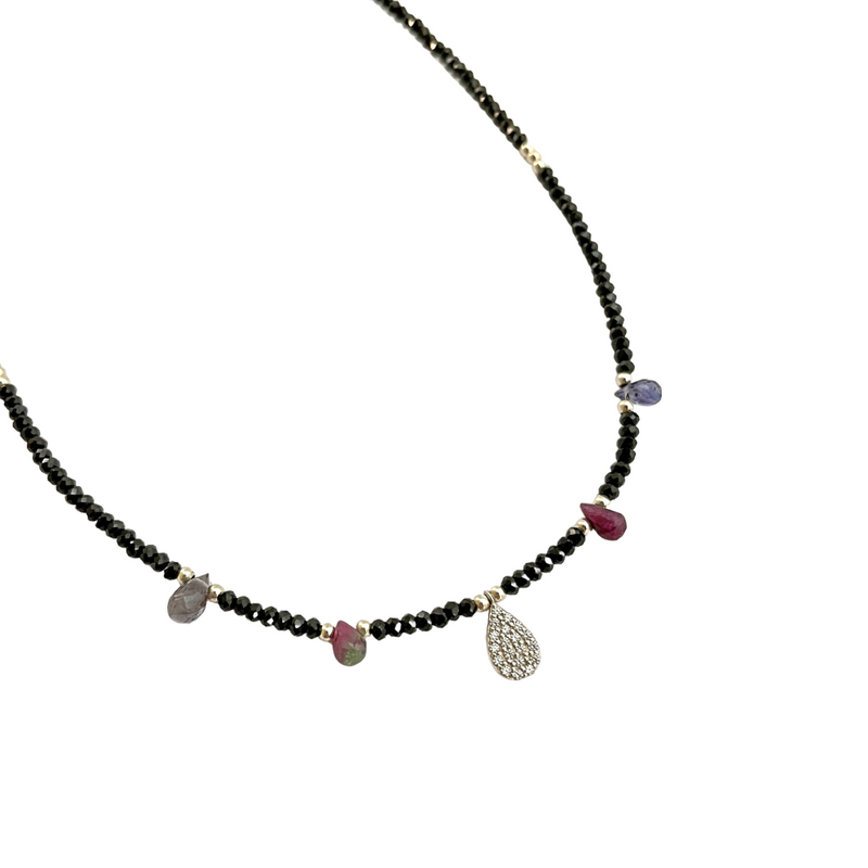 Oslo Zirconia Necklace with Black Spinel