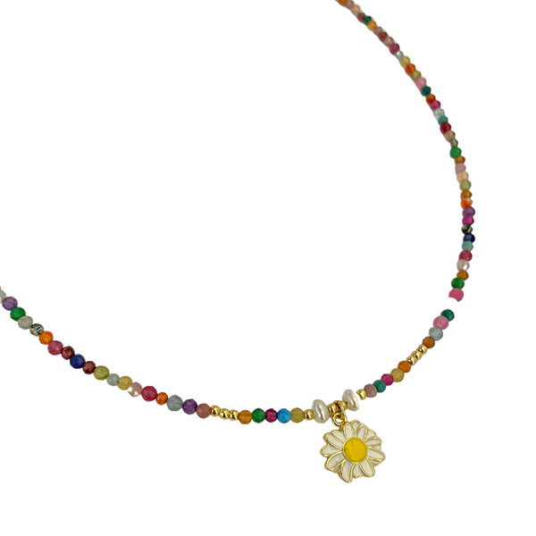 DAISY AND MULTICOLOR NECKLACE