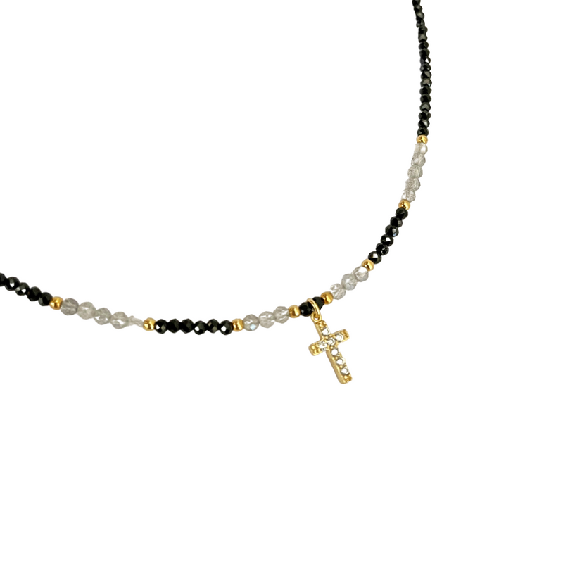 SPINEL CROSS NECKLACE