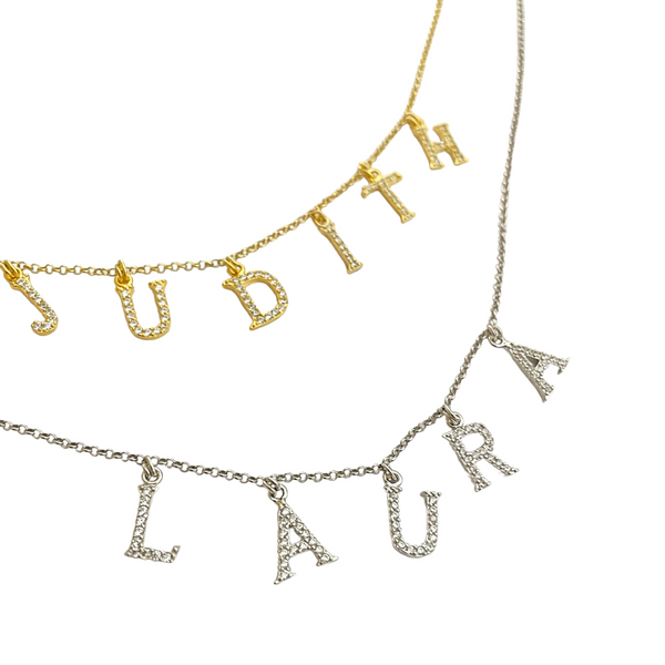 NAME NECKLACE STERLING SILVER/GOLD PLATED