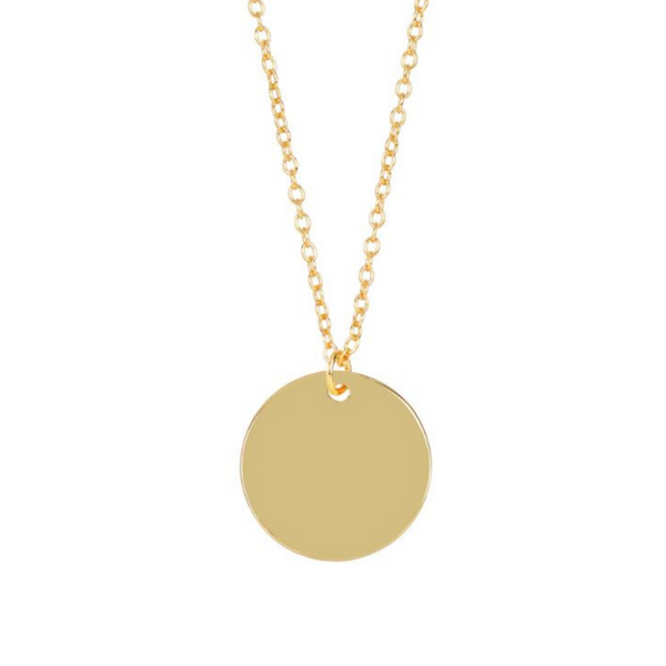 CUSTOMIZABLE GOLD PLATED PLATE NECKLACE