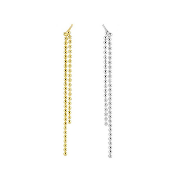 Long Silver/Gold Plated Ball Earrings