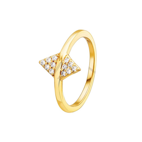 Gold Plated Double Triangle Ring