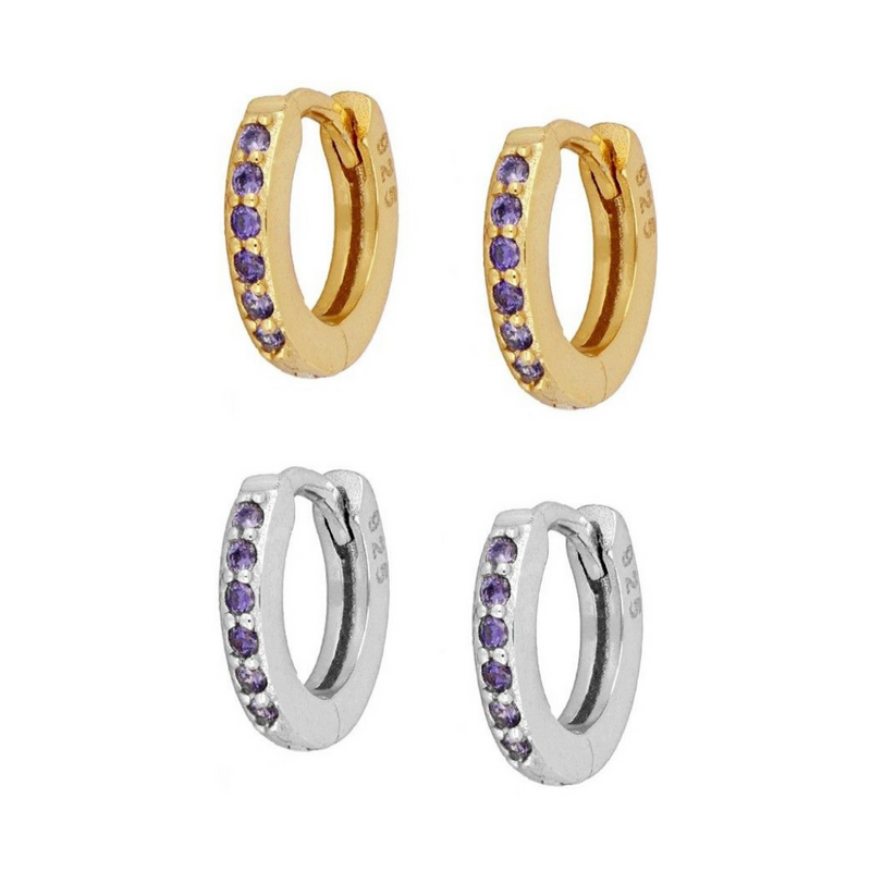 Lilac Cz Earring Silver/Gold Plating (unit)