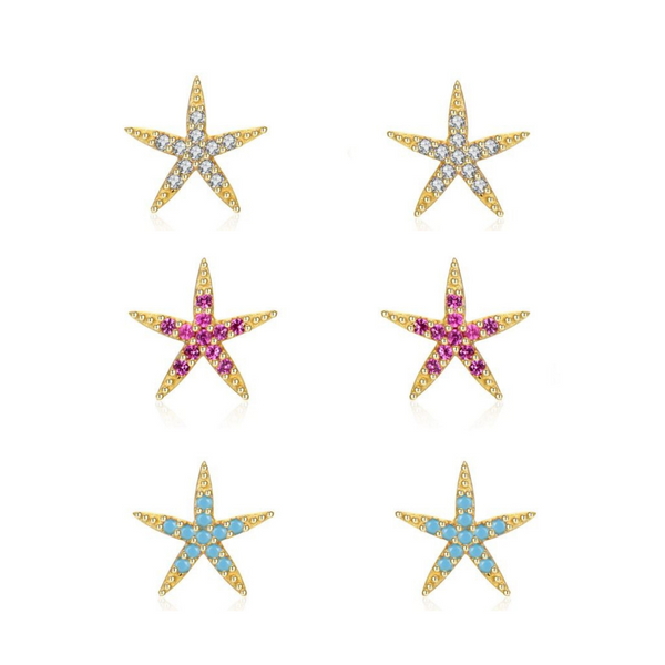 Mini Cz Starfish Earring (unit)