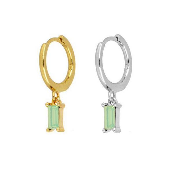 Baguette Cz Opal Hoop Earring (unit)