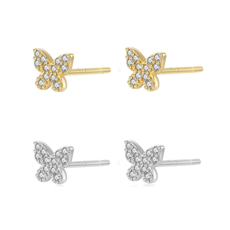 Mini Cz Butterfly Earrings