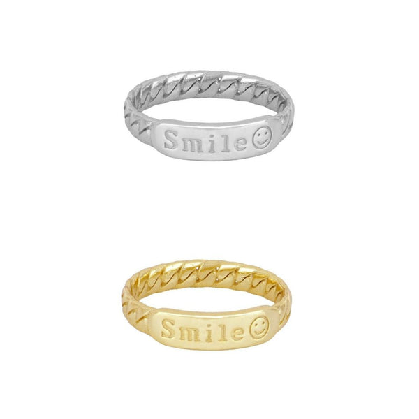 Smile Chain Ring in Sterling Silver