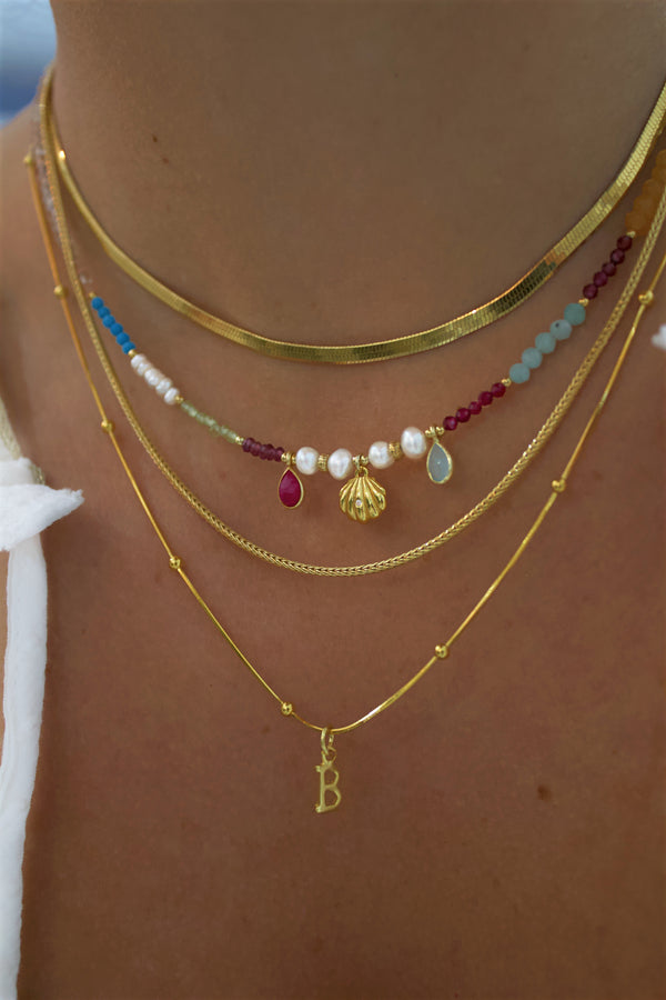 GOLD PLATED MOUSE TAIL BALLS NECKLACE